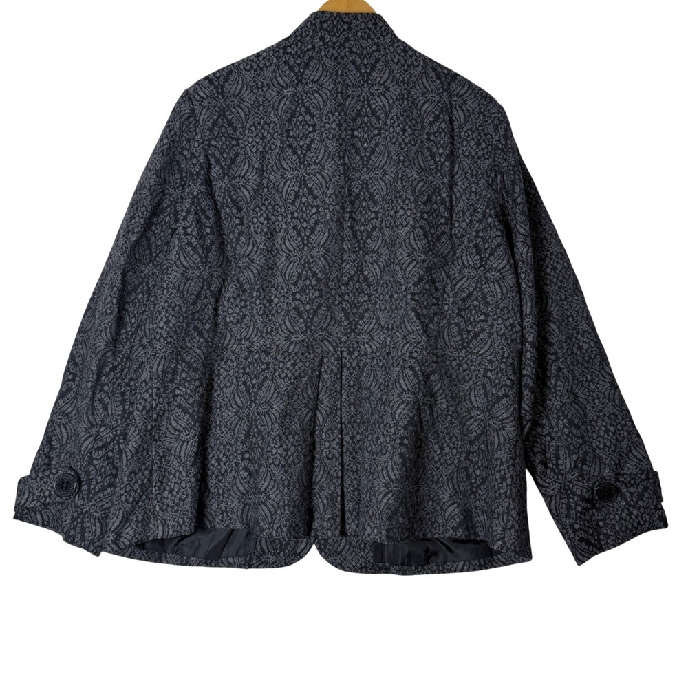 Coldwater Creek Black Gray Lace Pattern Button Front Blazer Jacket Size 20‎ - Picture 2 of 14